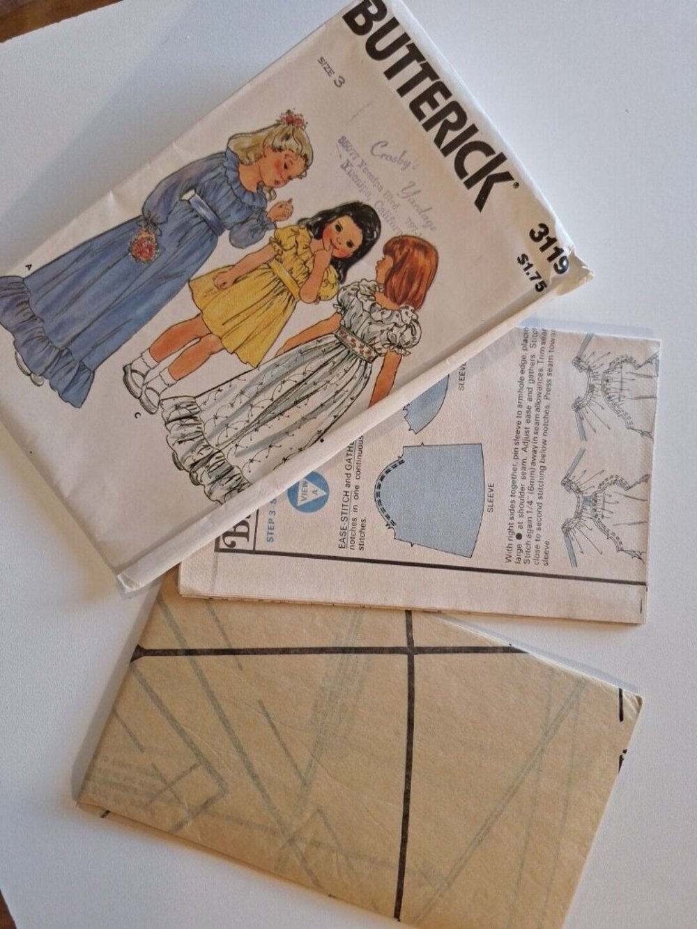 Butterick Sewing Patterns 3119 & 5171 Girls Dresses Size 3 & 6 Vintage - Picture 6 of 7